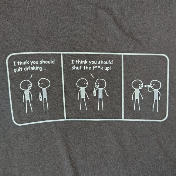 Harwigs T-Shirt Womens Size Medium Black White Funny Graphic Crewneck - Picture 1 of 11